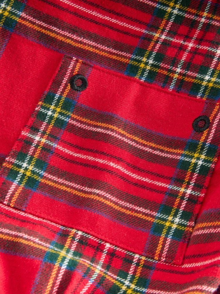 Red Check Matching Family Pets Christmas Flannel 100% Cotton Pyjamas - Image 7 of 7