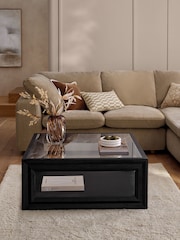 Black Ritz N Premium Mango Wood and Glass Large Coffee Table - Image 1 of 7