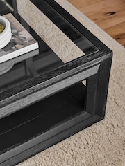 Black Ritz N Premium Mango Wood and Glass Large Coffee Table - Image 3 of 7