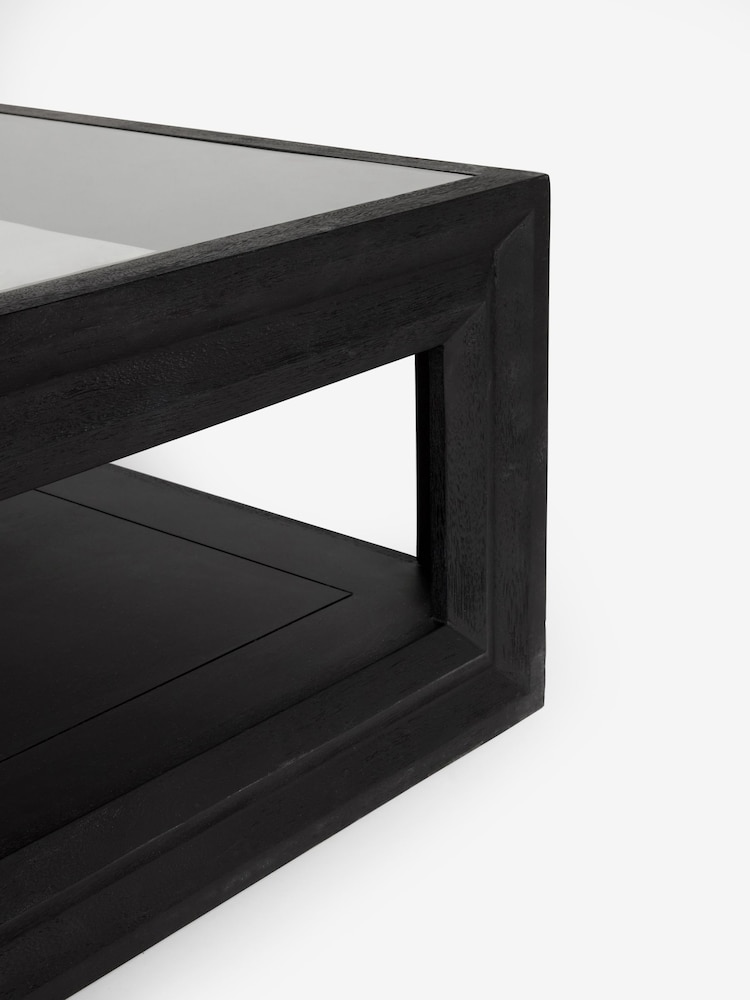 Black Ritz N Premium Mango Wood and Glass Large Coffee Table - Image 9 of 9 Black Ritz N Premium Mango Wood and Glass Large Coffee Table - Image 9 of 9
