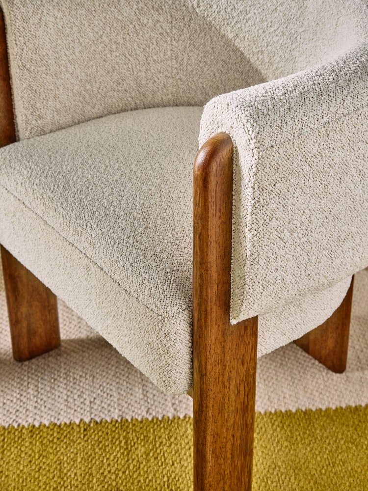 MADE.COM Natural Boucle Calix Dining Chair - Image 2 of 5 MADE.COM Natural Boucle Calix Dining Chair - Image 2 of 5