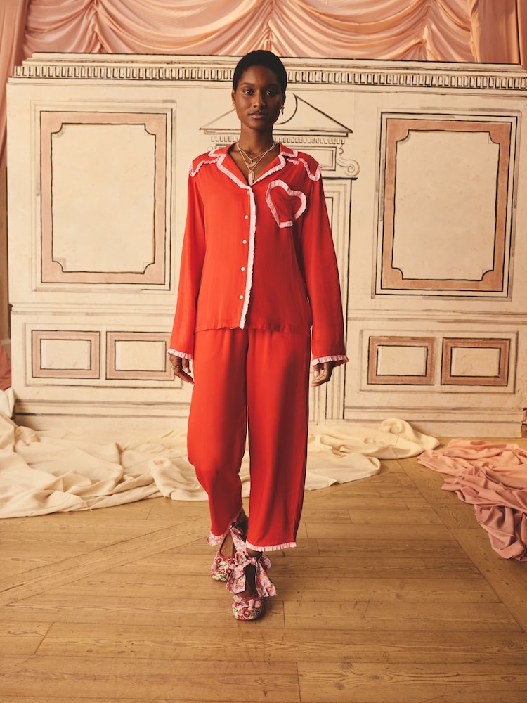 Cath Kidston Red Button Up Pyjama Set - Image 1 of 5