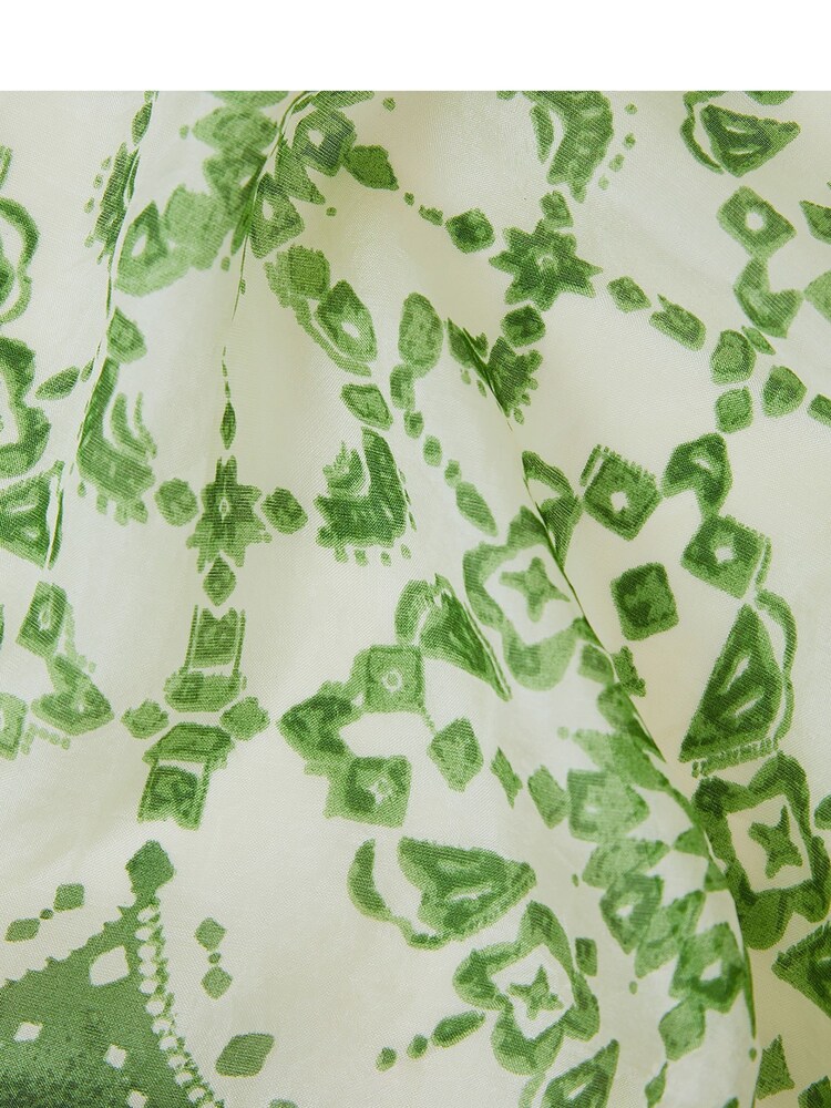 Monsoon Green Tile Print Silk Scarf - Image 2 of 3