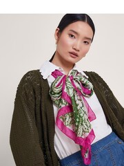 Monsoon Green Tile Print Silk Scarf - Image 3 of 3