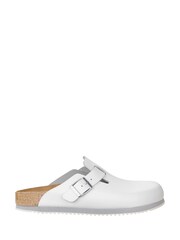 Birkenstock White Boston Mules - Image 1 of 5