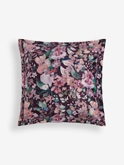 Dark Pink Rustic Romance Floral Velour Cushion - Image 3 of 5