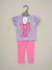 Lily & Jack Pink Print Top Leggings And Headband Outfit Set 3 Piece - Image 2 of 5