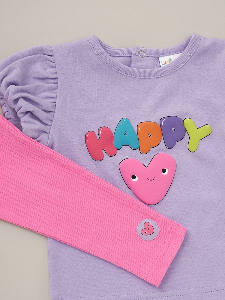Lily & Jack Pink Print Top Leggings And Headband Outfit Set 3 Piece - Image 5 of 5