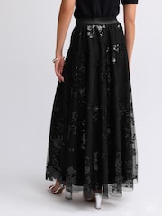 Black Sequin Maxi Skirt - Image 3 of 7