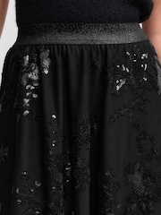 Black Sequin Maxi Skirt - Image 4 of 7
