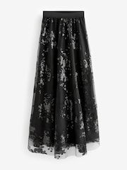 Black Sequin Maxi Skirt - Image 5 of 7