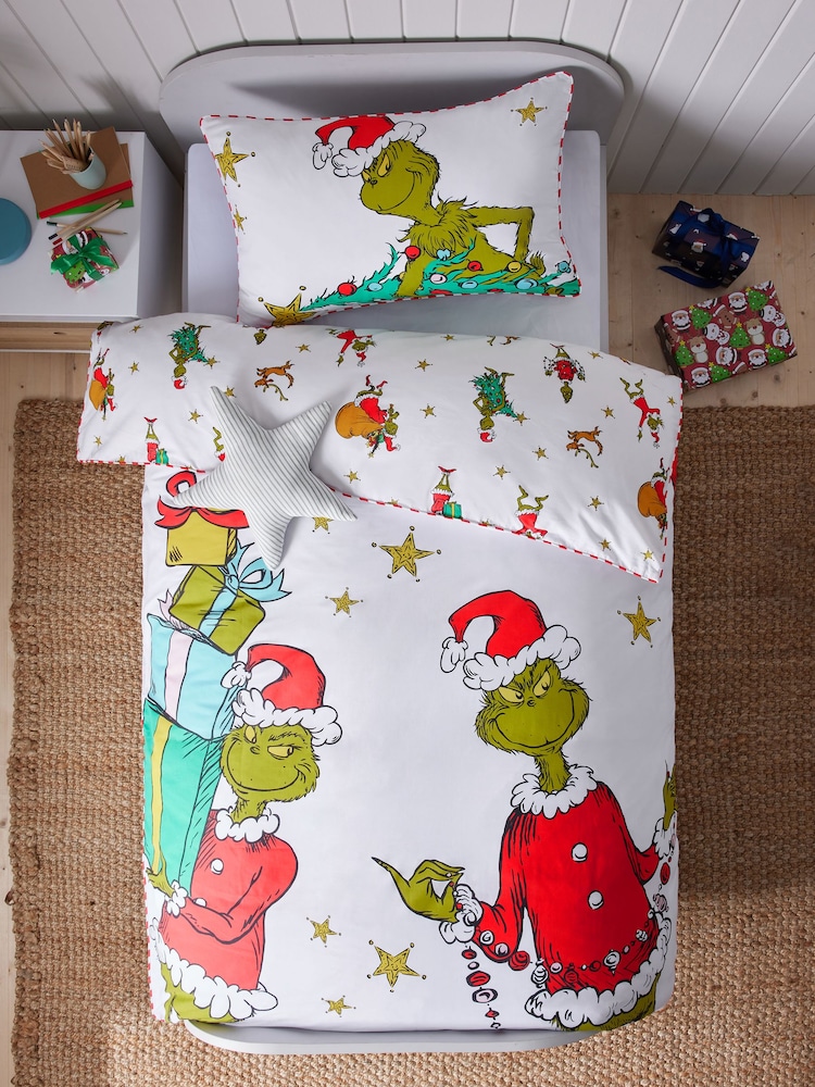 The Grinch White Christmas Duvet Cover and Pillowcase Set - Image 1 of 7
