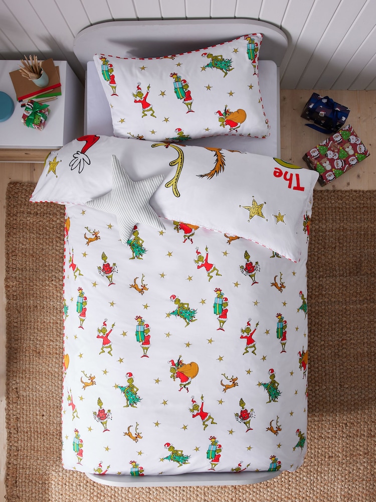 The Grinch White Christmas Duvet Cover and Pillowcase Set - Image 2 of 7