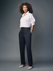 Navy Blue Heavy Duty Tailored Slim Fit Trousers - Image 1 of 7