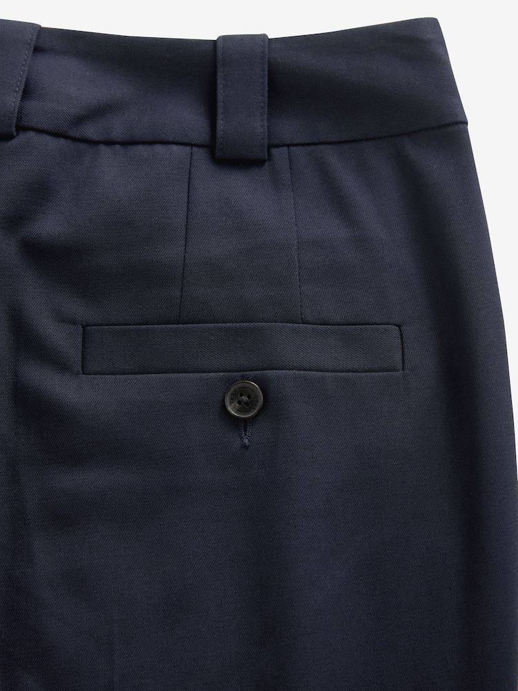 Donkerblauw - Maatgesneden slim fit broek van stevige stof - Image 6 of 7
