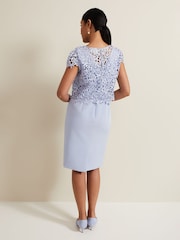 Phase Eight Blue Petite Daisy Lace Double Layer Dress - Image 2 of 7