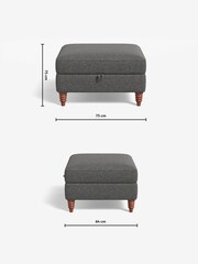MADE.COM Textured Weave Stone Grey Orson Footstool - Image 3 of 3