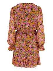 Pour Moi Orange Nico Frill Detail Chiffon Dress - Image 4 of 4