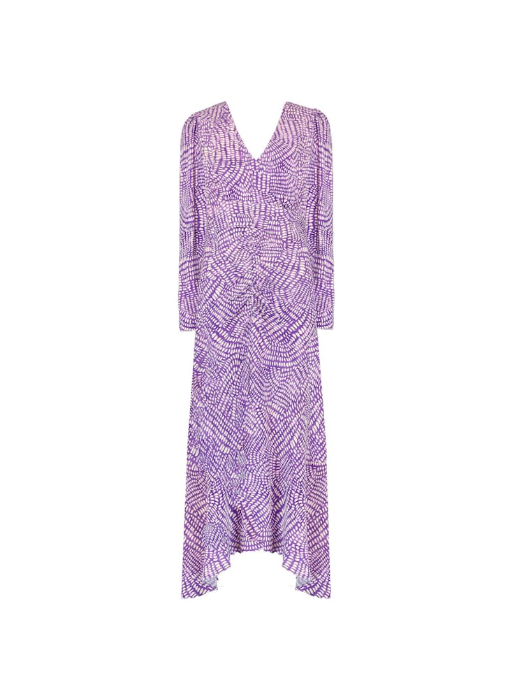 Ro&Zo Petite Purple Geo Print Ruched Front Midi Dress - Bild 5 von 5