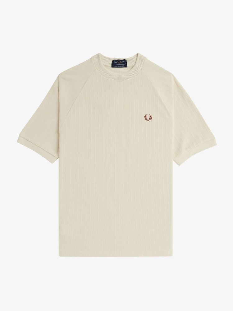 Fred Perry Ribbed Raglan Sleeve T-Shirt - Image 5 of 6