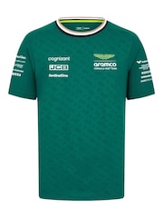 Fanatics Green Aston Martin Aramco Cognizant F1 2024 Fernando Alonso Team Driver T-Shirt - Image 2 of 3