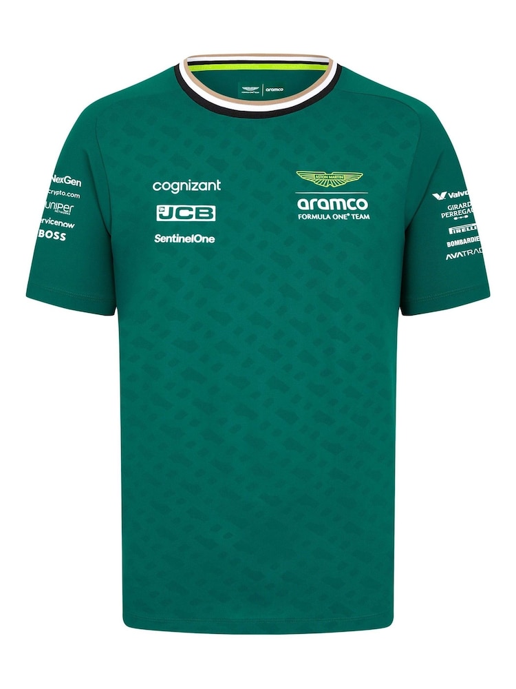 Fanatics Green Aston Martin Aramco Cognizant F1 2024 Fernando Alonso Team Driver T-Shirt - Image 2 of 3