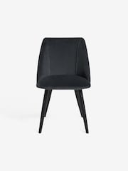 MADE.COM Set of 2 Charcoal Black Lule Non Arm Dining Chairs - Image 5 of 5