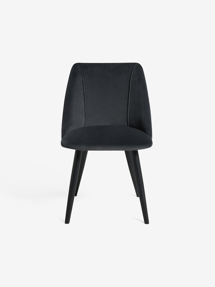 MADE.COM Set of 2 Charcoal Black Lule Non Arm Dining Chairs - Image 5 of 5