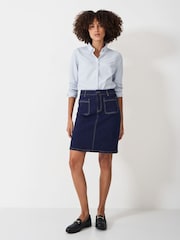 Blau - Crew Clothing Annalee Denim-Rock - Bild 1 von 5