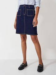 Blau - Crew Clothing Annalee Denim-Rock - Bild 3 von 5