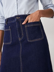 Blau - Crew Clothing Annalee Denim-Rock - Bild 4 von 5