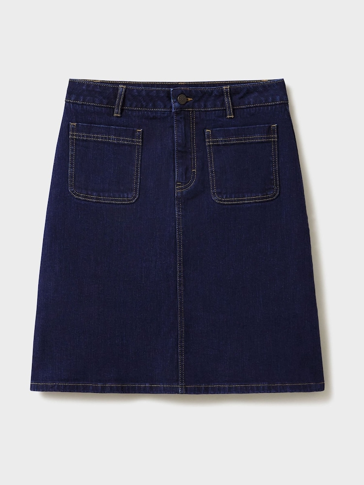 Blau - Crew Clothing Annalee Denim-Rock - Bild 5 von 5