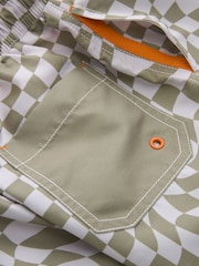 Neutral Checkerboard Printed Swim Shorts (3-16yrs) - Image 8 of 8