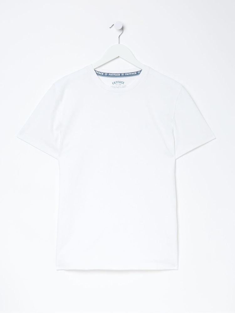 FatFace Lulworth White 100% Cotton Organic Crew T-Shirt - Image 2 of 2