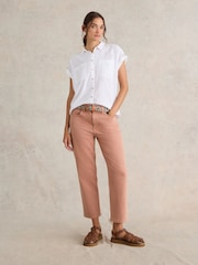White Stuff Pink Charlie Straight Crop Jeans - Image 1 of 7