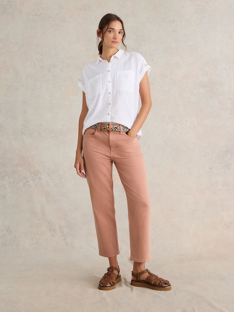 White Stuff Pink Charlie Straight Crop Jeans - Image 1 of 7