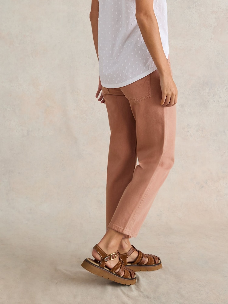White Stuff Pink Charlie Straight Crop Jeans - Image 2 of 7
