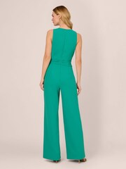 Adrianna Papell Wide Leg Green Bow Detail Jumpsuit - Image 2 of 7