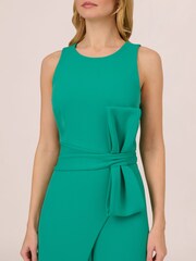 Adrianna Papell Wide Leg Green Bow Detail Jumpsuit - Image 4 of 7