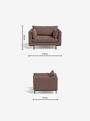 MADE.COM Basket Weave Dusky Pink Harlow Loveseat - Image 3 of 3