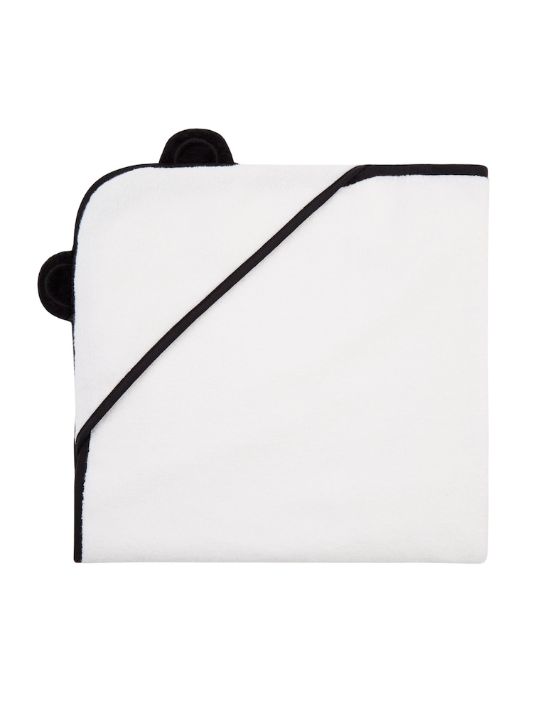 Panda London White Kids Bamboo Viscose Hooded Towel - Image 1 of 4