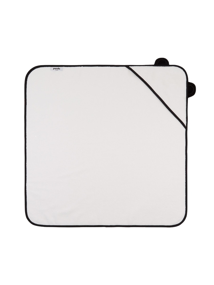 Panda London White Kids Bamboo Viscose Hooded Towel - Image 2 of 4
