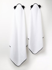 Panda London White Kids Bamboo Viscose Hooded Towel - Image 3 of 4