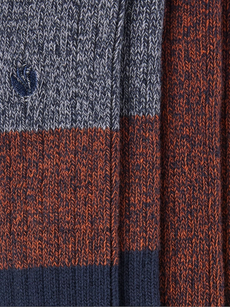 FatFace Nathan Blue Geo Socks 2 Pack - Image 2 of 2 FatFace Nathan Blue Geo Socks 2 Pack - Image 2 of 2
