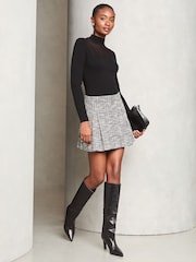 Lipsy Grey Petite Jersey Boucle Pleat Skirt - Image 2 of 4