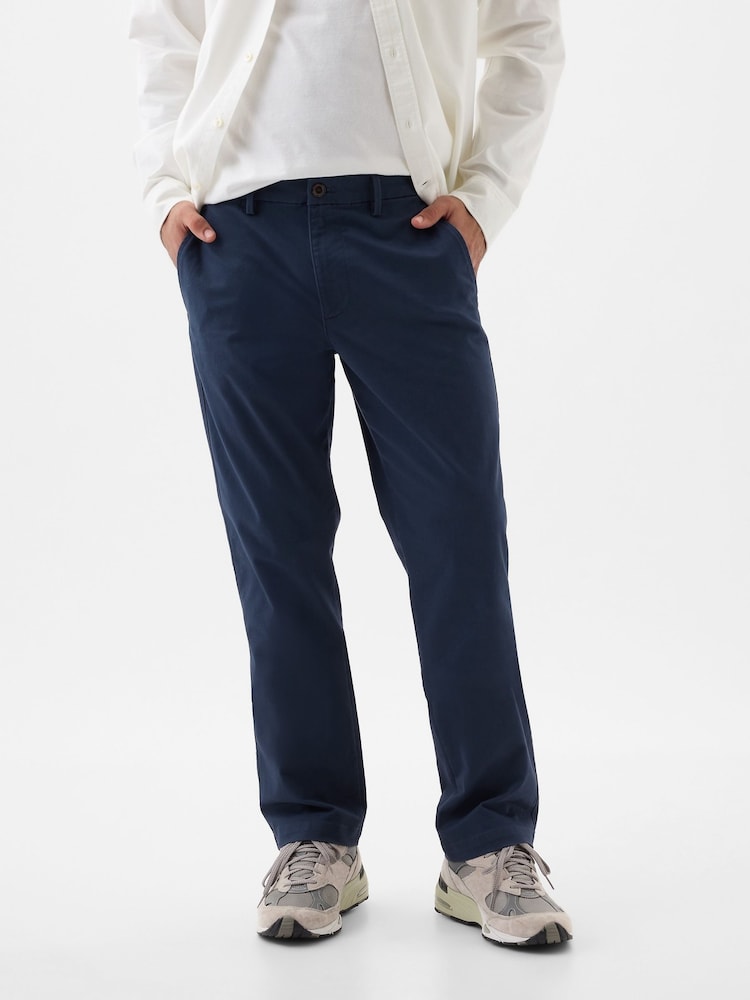 Gap Blue Straight Fit Stretch Essential Chino Trousers - Image 1 of 8