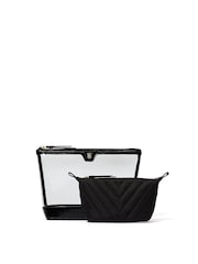 Victoria's Secret Black AM/PM Makeup Bag Duo - Image 1 of 4