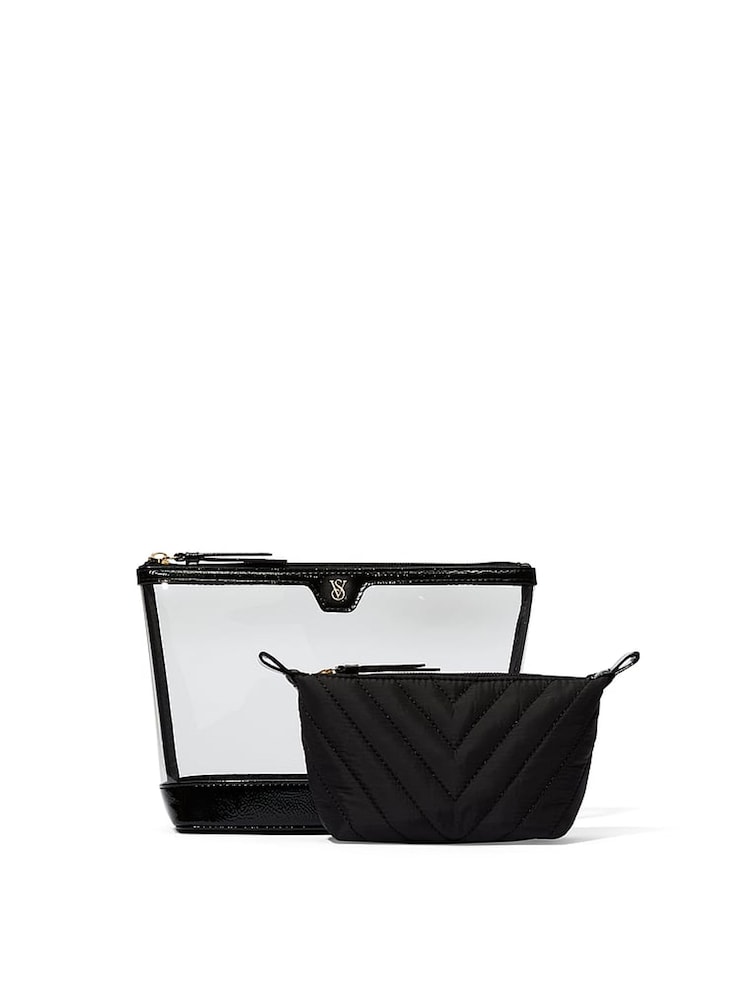 Victoria's Secret Black AM/PM Makeup Bag Duo - Image 1 of 4