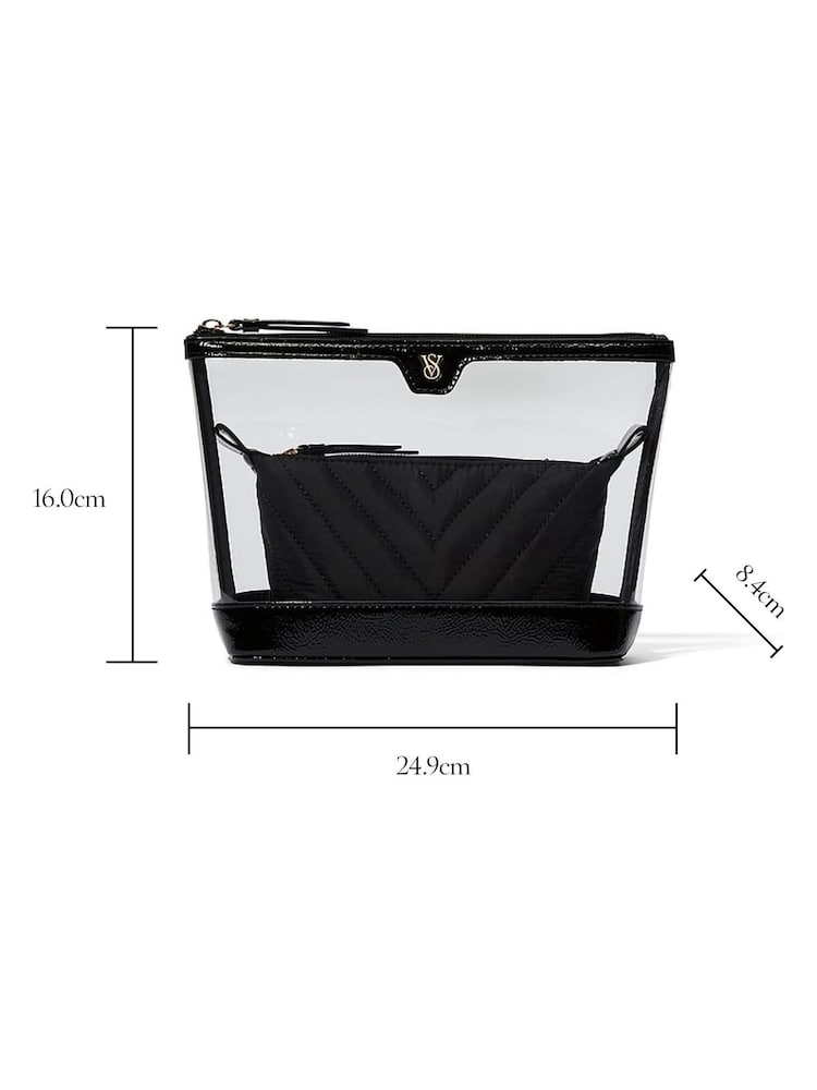 Victoria's Secret Black AM/PM Makeup Bag Duo - Image 4 of 4
