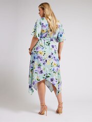 Grün - Yours Curve Wickelkleid mit Blumenmuster und Zipfelsaum - Bild 3 von 5